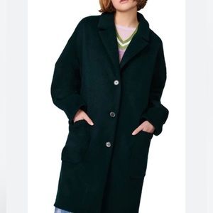 BERNIE Notched Collar Longline Coat forest